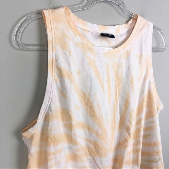 VIBE N’ | Tie Dye Tie Front Tank Top Orange White Pink Blue Women’s Size X-Large - Picture 2 of 8
